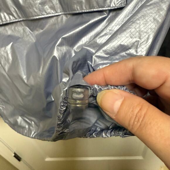 Under Armour Women's Blue Silver Woven Metallic Anorak Pullover Jacket 1/4 Zip M - Picture 11 of 12